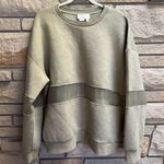 Anthropologie By Mesh Paneled Sweatshirt Sage Green XL comfy Athleisure cozy Photo 2