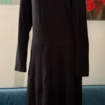 J.Crew  SIZE 10 Women's Pleated Ponte Dress Black Long Sleeve Knee Length Photo 0