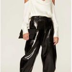 Milly RTR sz Large white satin Robin cowl neck off open shoulder cuffed top Photo 1