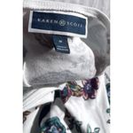 Karen Scott  Sport Shirt Top Women's Small White Blue Flowers 3/4 Sleeve Photo 10