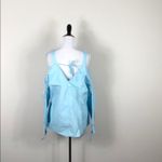 Love Riche Top Cold Shoulder Blue Tie String Photo 4