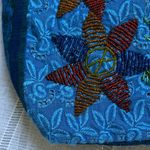 Handmade BoHo Blue Floral Shoulder Bag Photo 3