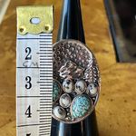 White Buffalo Blue Turquoise Sterling Silver Forest Ring Size 6 Photo 6