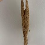 New York & Co. Brown Tan Woven Crochet Fishnet Tassel Fringe Beach Handbag Purse Photo 4