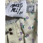 Princess Polly  Yellow Floral Short Puff Sleeve Corset Bustier Hook Blouse Top 6 Photo 2