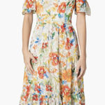 Dress the Population - River Off-Shoulder Floral Midi Dress Photo 0