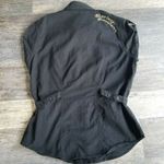 Harley Davidson Flirt Black Cap Sleeve Epaulets Waist Collar Blouse Top Womens M Size M Photo 4
