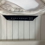 ZARA white with thin black stripe oversized button down short dress Photo 1