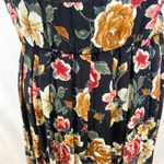 Vintage empire waist black floral midi dress size 14 Photo 3