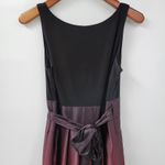 Slny Ombre Satin Wrap Gown Size 10 Black Maroon Formal Maxi Dress Evening Photo 3