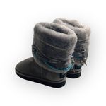 Rare: Tylie Malibu ✿ Turquoise Bead Embellished Shearling Boots Boot ✿ Slate ✿ 7 Gray Photo 4