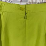 City Silk Lime Green Silk Pencil Skirt Elastic Waist Size 10 Vintage Y2K Office Photo 4