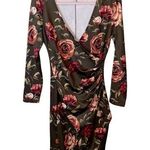 Venus Plunging V Neck Floral Faux Wrap Dress Photo 0