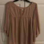 O'Neill  medium ‎ Salmon Pink Butterfly Sleeve Blouse Top Boho Flare Crinkle Photo 0