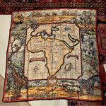 NEW Wathne silk scarf Africa map Red Photo 0