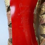 Christian Louboutin  Fontanete Pink and Gold Metallic Snakeskin Peep Toe Pumps 39 Photo 11