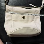 Elliott Lucca Pebbled Leather Bucket Zip messenger crossbody purse shoulder bag Vintage Western Cottage Coquette Minimalist Preppy White Photo 6