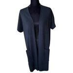 Chico's  Womens Sweater Vest Size 1 Medium 8 Mona‎ Black Long Cardigan NEW Photo 2