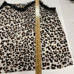 Bar III Slip On Cami Women’s XL Black Ivory Animal Print Eyelash Lace Tank Top Photo 6