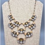 J.Crew NWT Gold Tone Statement Necklace Amber Honey Color & Clear Stones 19" Photo 1