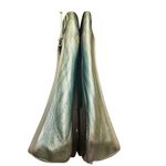 Saint Laurent  Metallic Blue Leather Bow Ballet Flats Size 391/2 US 9 Photo 4