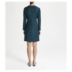 Theory  Side Fold Continuous 2 Long Sleeve Wool Sheath Dress Size 12 Ocean Photo 7