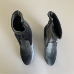 Forever Gray Velour Block Heel Almond Shaped Toe Sock Ankle Booties Size 6.5 Photo 1