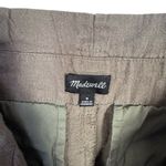 Madewell  Women’s Sz 8 Green Linen Blend High Rise Trendy Pleated Tie Waist Pants Photo 5