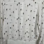 Bershka BSKGIRL Cactus Print Women's Button Down Long Sleeve Shirt White Size S Photo 12