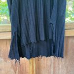 Reformation  Black Ribbed Knit Mini Dress Raw Hem Size XS Photo 3