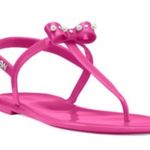 Stuart Weitzman NEW Imitation Pearl Bow Jelly Sandal Magenta Pink Pearl Photo 0