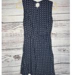 KAVU  Sleeveless Navy Blue Ikat Print Dress Keyhole Back Viscose Sm Photo 3