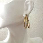 Gold tone double hoop earrings Photo 0