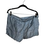 Bella Dahl  Frayed Hem Pocket Light Blue Short Sz L Photo 2
