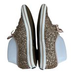 Keds Kate Spade Rose Gold pink Glitter Sneakers Size 7 Satin Laces Women Tie Photo 3