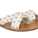 Schutz NWT Marilu Sandal White Leather Rhinestone Studded Slide Women’s Size 9.5 Photo 6