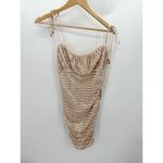Angel Biba Womens Bodycon Mini Dress Size L Champagne Sequin Cocktail Gala Party Photo 11