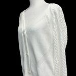 Sweet creamy White Women's cable knit Sweater Size L Photo 3