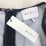 MABLE Black Floral Milkmaid Midi Dress Sweetheart Fairy Grunge WhimsiGoth Small Photo 4