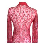 Bongo  Y2K Flair Coral Lace Subtle Silver Metallic Collar Button-Up Shirt Medium Photo 4