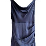 Cider  satin blue Highlow cowl neck slip dress Photo 4