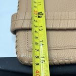 ALLSAINTS  Tan Beige East West Leather Flap Over Crossbody Bag Purse Zip Around Photo 14