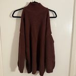 Guess  Women's Burgundy Brown Turtleneck Sweater with Button Details Small Photo 6