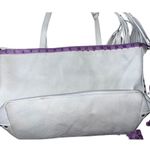 Laggo White Leather Bag With Brass Details & Tassel Photo 9