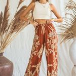 Brahmaki Terra Di Siena Wide Leg Reversible Pants Sz S Orange Photo 0