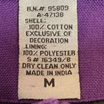 Vintage Indigo Moon Purple Embroidered Mandarin Collar Lightweight Floral Coat Size M Photo 8