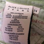 Alice + Olivia  Green High Waist Frayed Raw hem Bootcut Flared Denim Jeans Sz 24 Photo 4