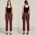 Haute Hippie The Tailored Slim Shady Pants Silk Sz 6 Merlot Snake Print Photo 1