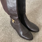 Michael Kors Hamilton Tall Leather Brown Boots 7M Photo 5