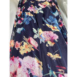 Bellambra Maxi Dress Navy Blue Floral Halter Neck Sleeveless Italy Size S Silk Photo 5